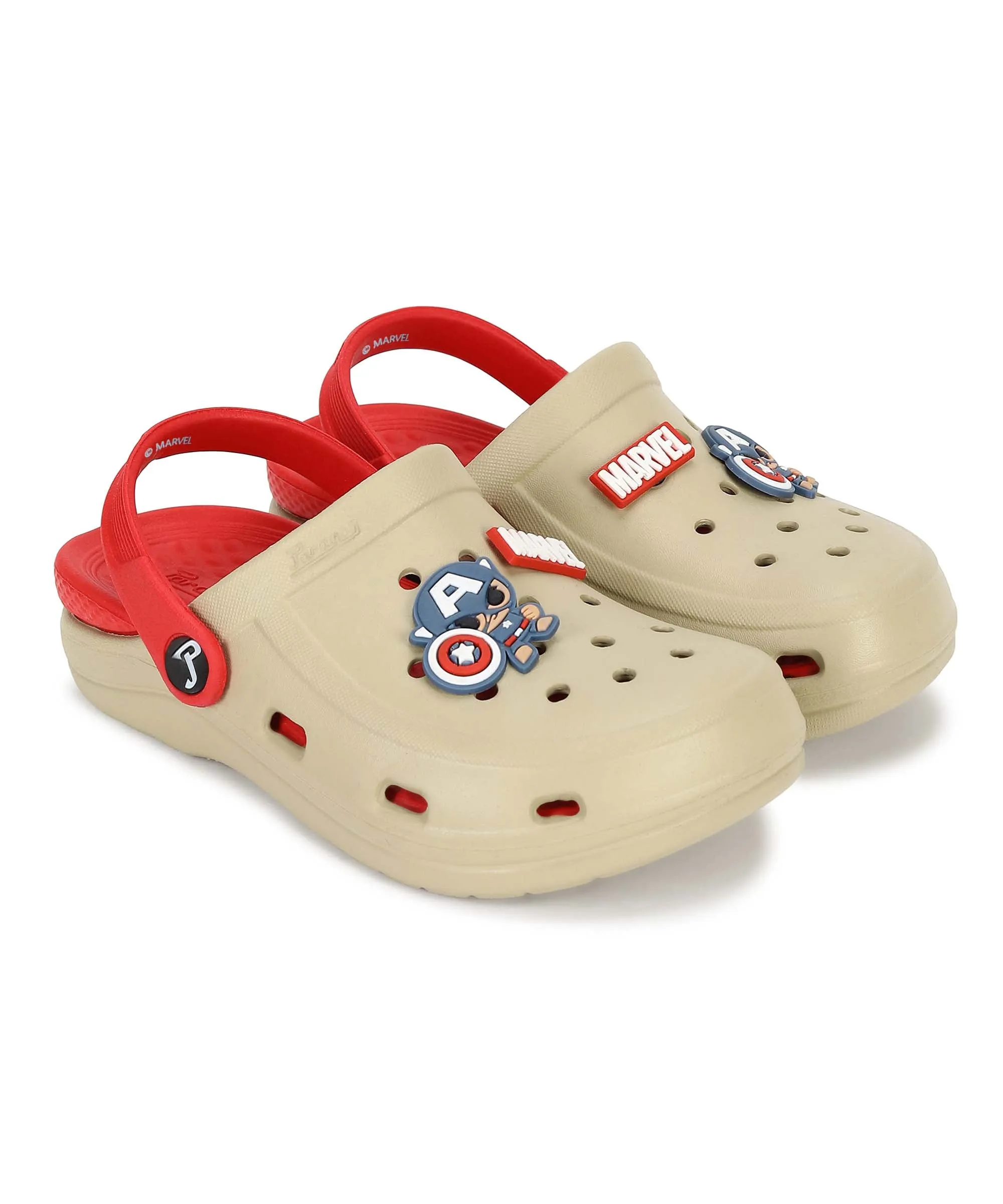 Marvel Captain America EVMK8013K Kids' Casual Clogs | Stylish Clogs for Kids with Durable Anti-Skid Sole, Cushioned Foot Support