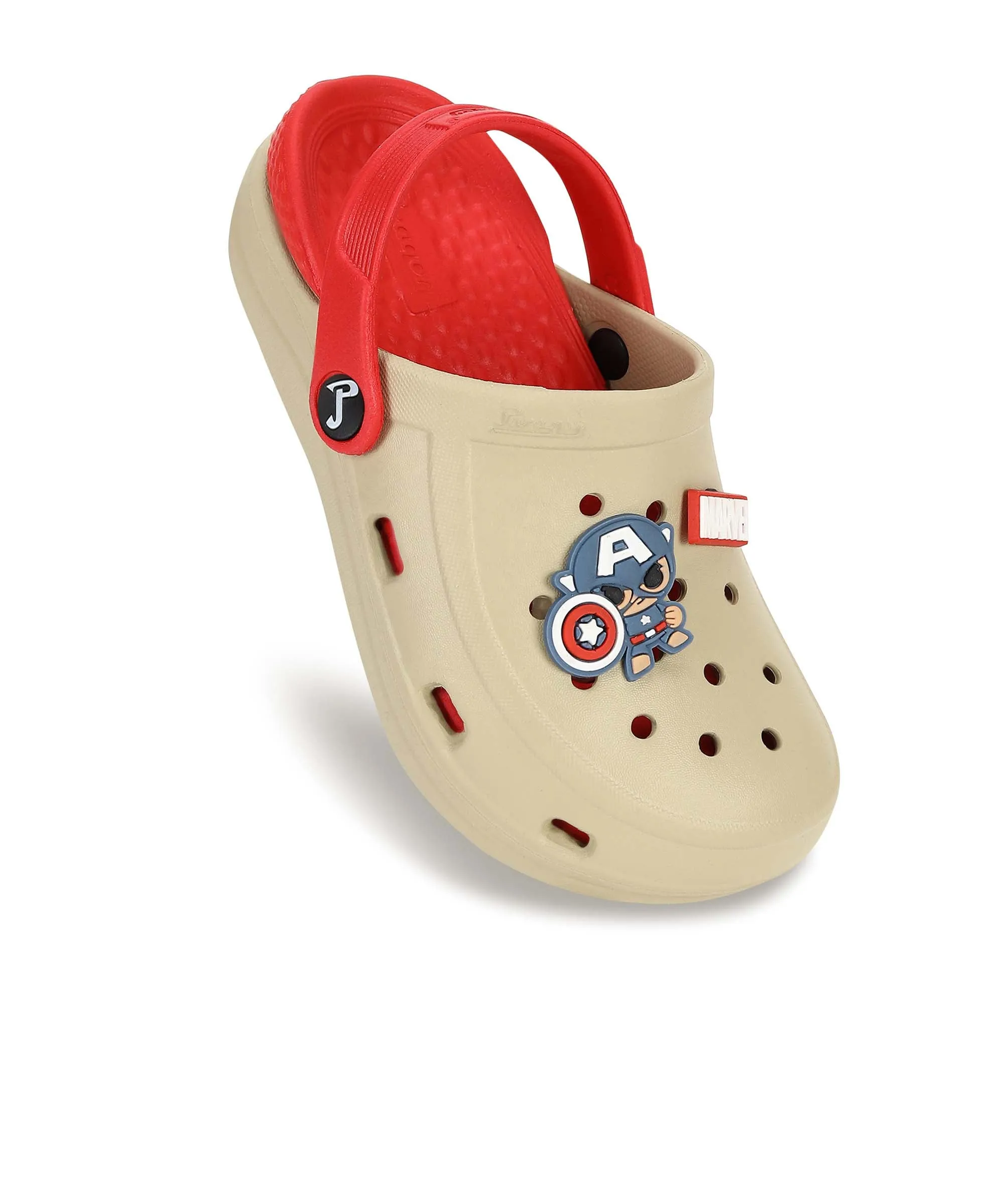 Marvel Captain America EVMK8013K Kids' Casual Clogs | Stylish Clogs for Kids with Durable Anti-Skid Sole, Cushioned Foot Support