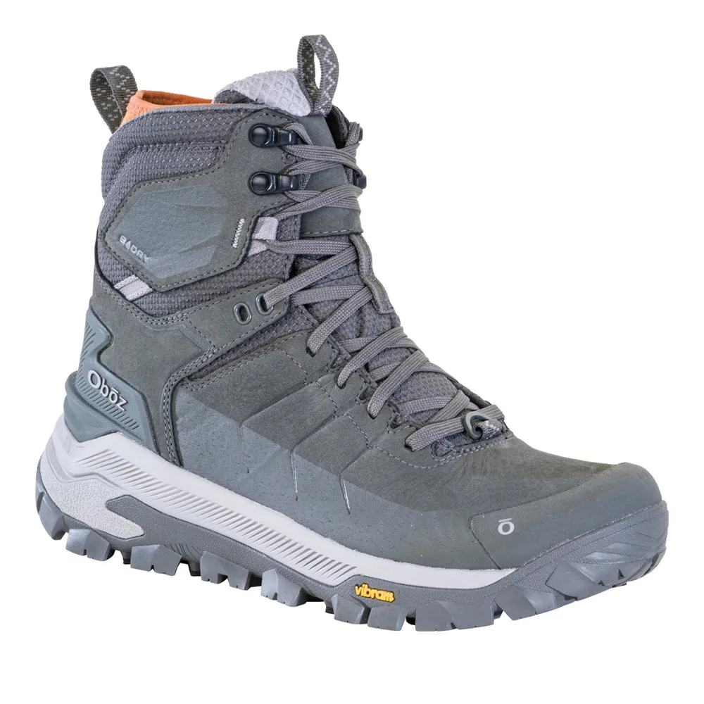 Men's Oboz Bangtail Mid Insulated Waterproof Color: Charcoal