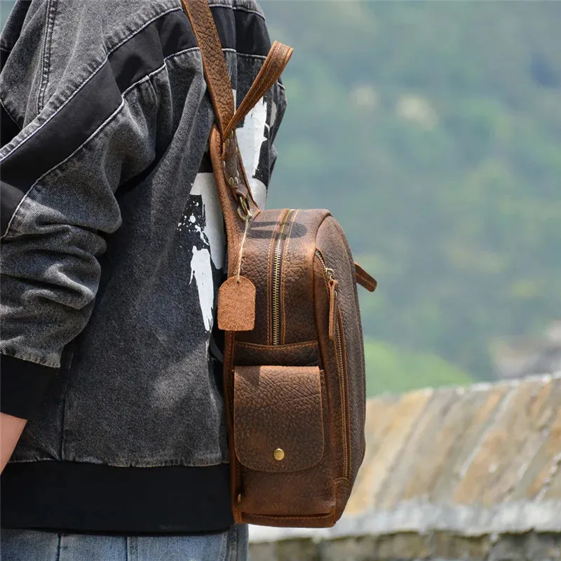 Men's Retro Genuine Leather Daily Travel Multifunctional Chest Bag