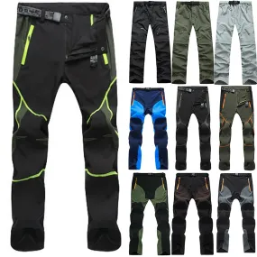 Mens Soft Shell Hiking Trousers Tactical Casual Cargo Work Pants Bottom Outdoor