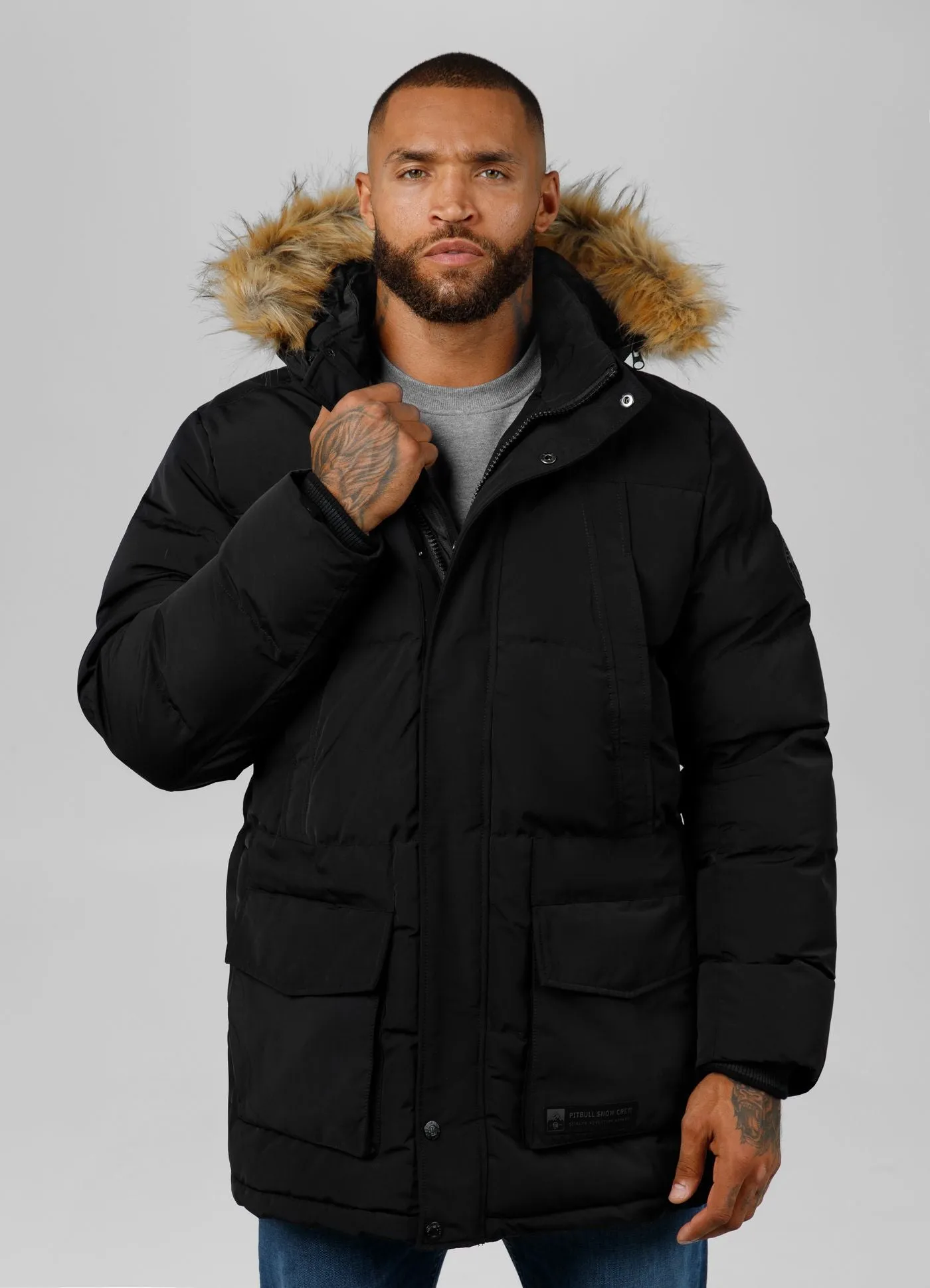 Men's winter  hooded parka jacket Forest