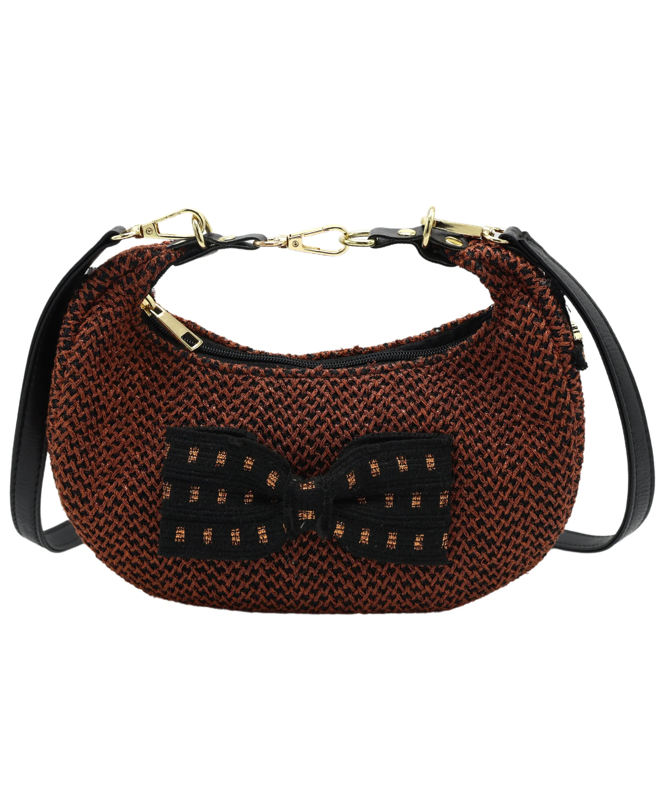 Metallic Mesh Crossbody Bag w/ Bow