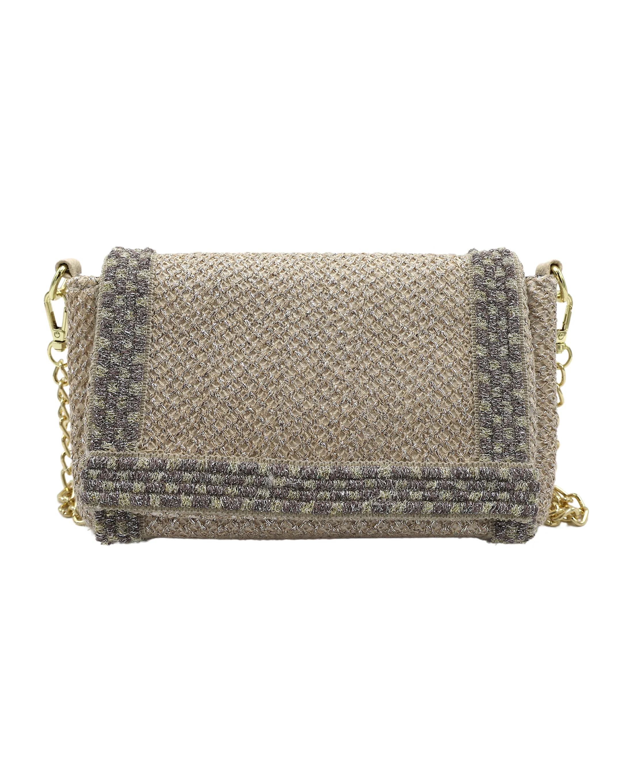 Metallic Mesh Crossbody Bag