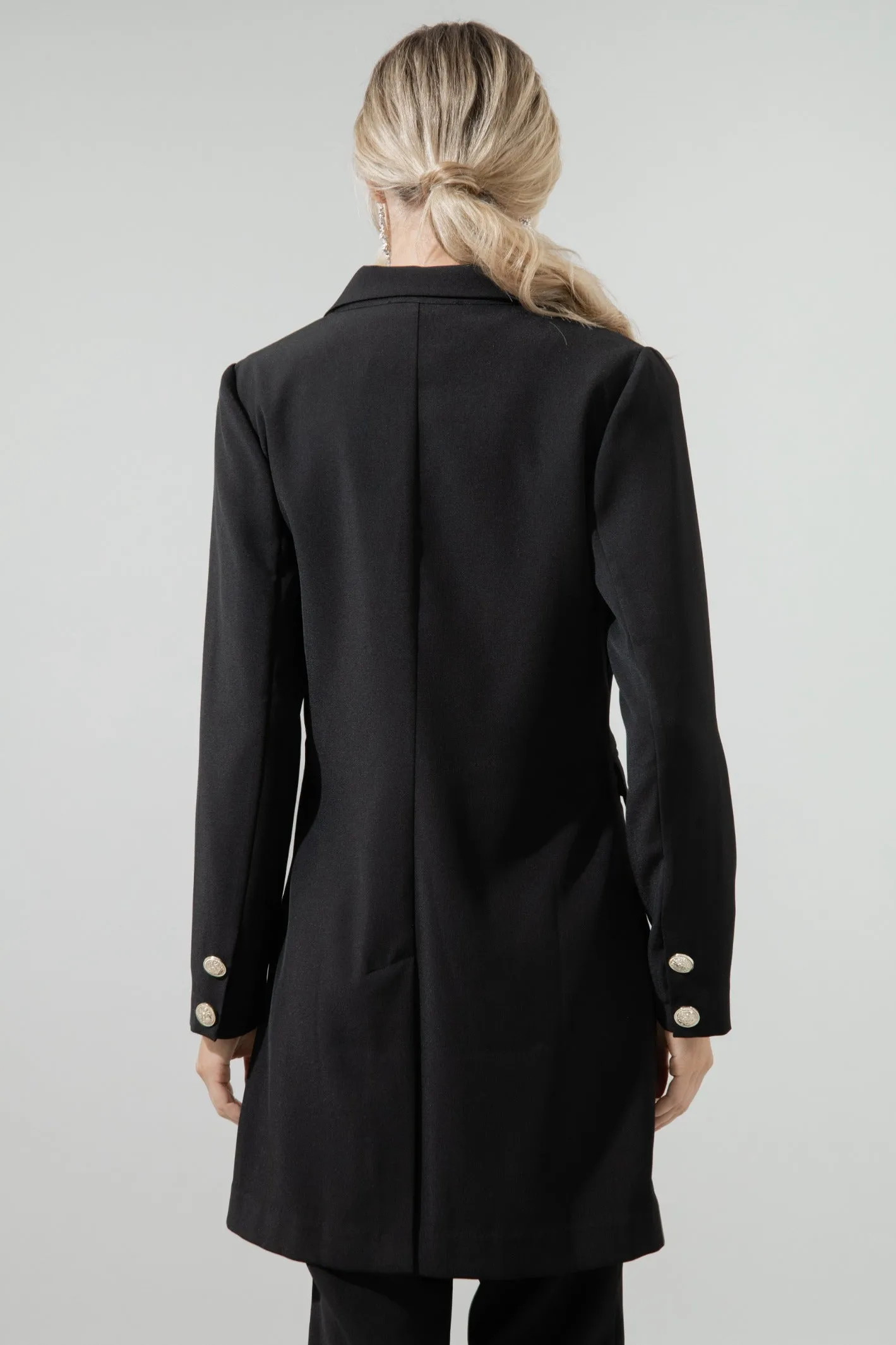 Morgan Peaked Lapel Long Jacket