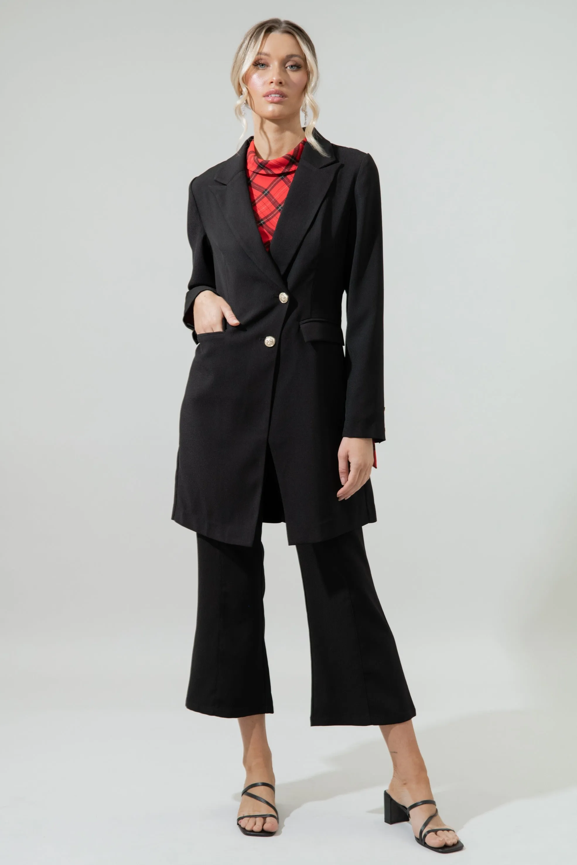 Morgan Peaked Lapel Long Jacket