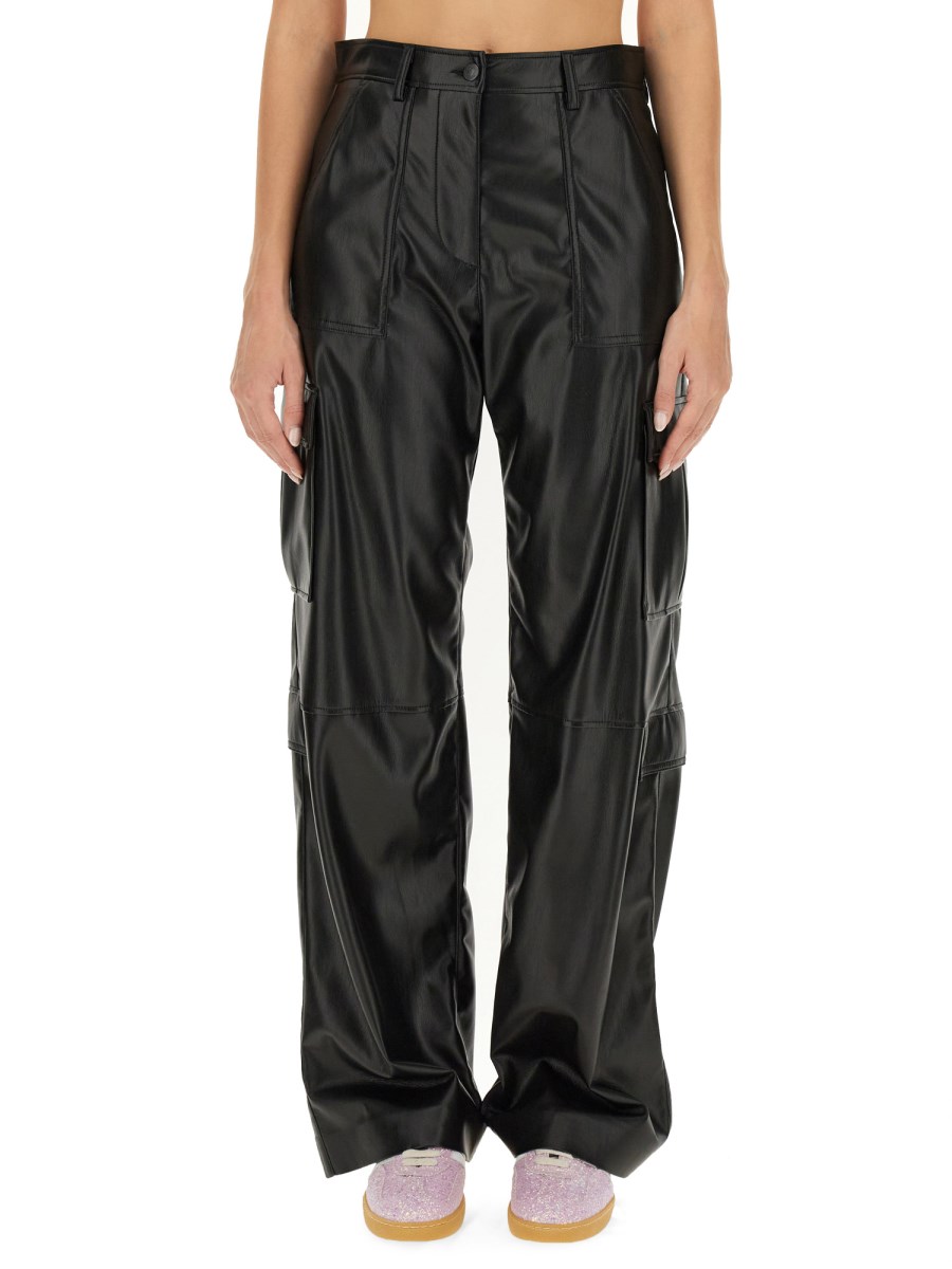 MSGM      PANTALONE CARGO IN TESSUTO SOFT ECO LEATHER