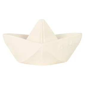 Oli&Carol Natural Rubber Bath Toy Origami Boat White