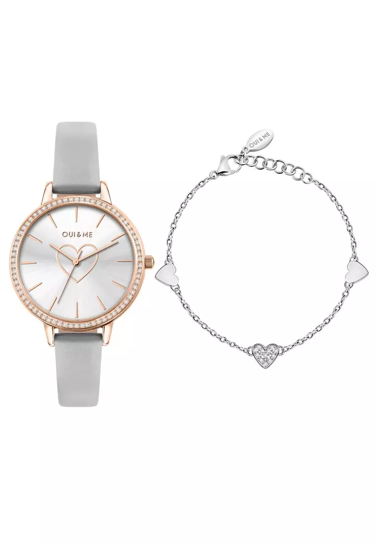 Oui & Me [Sustainable Watch] Oui & Me Amourette Collection 34mm Women's Quartz Watch + Bracelet special set  ME0102