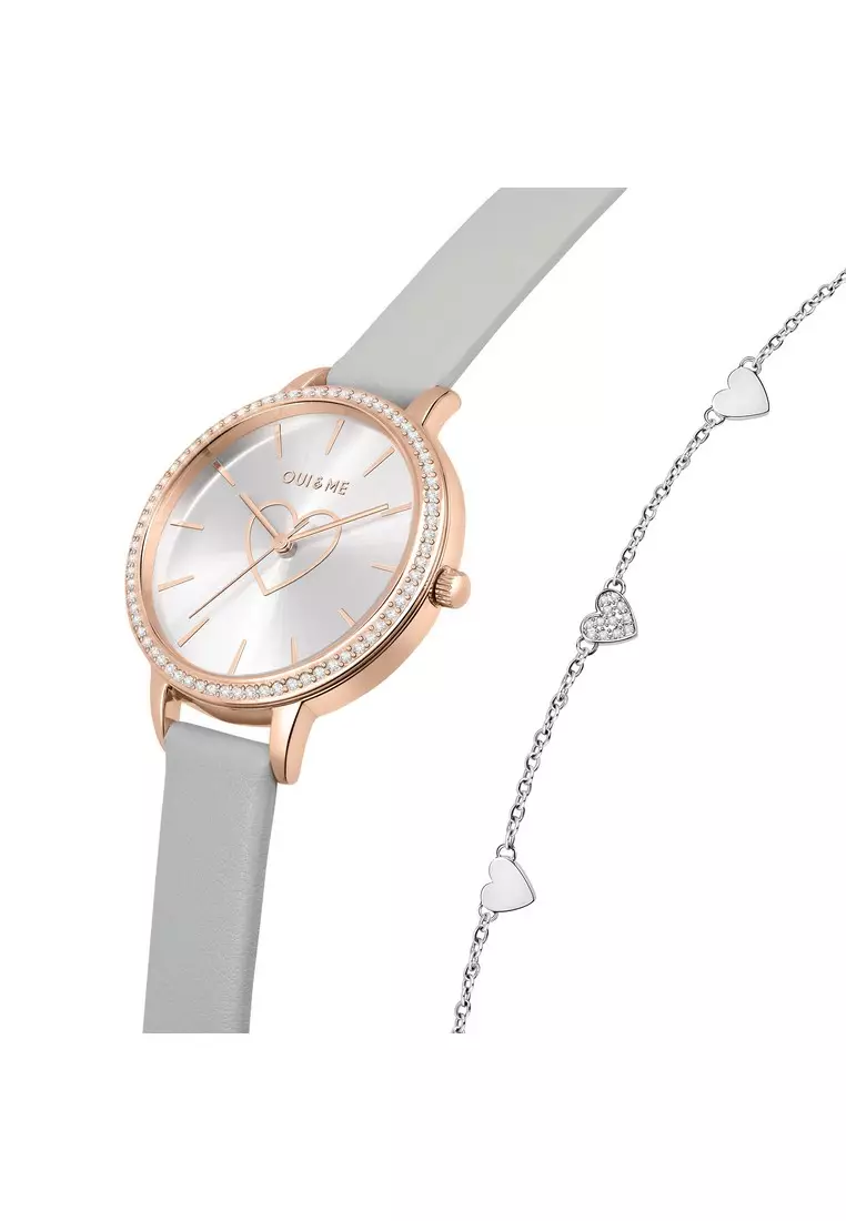 Oui & Me [Sustainable Watch] Oui & Me Amourette Collection 34mm Women's Quartz Watch + Bracelet special set  ME0102