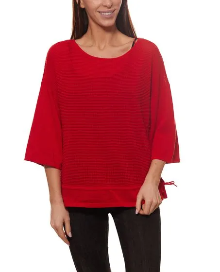 OUI blusa slip blusa camisa de manga corta para mujer hermosa roja