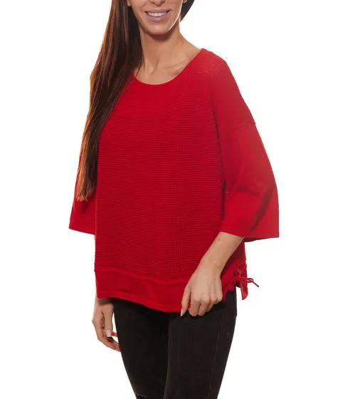 OUI blusa slip blusa camisa de manga corta para mujer hermosa roja