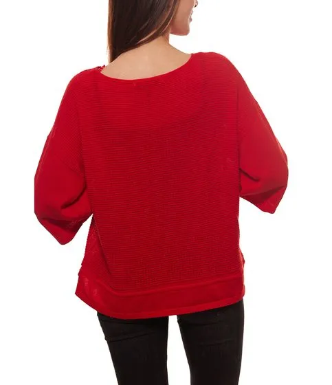 OUI blusa slip blusa camisa de manga corta para mujer hermosa roja