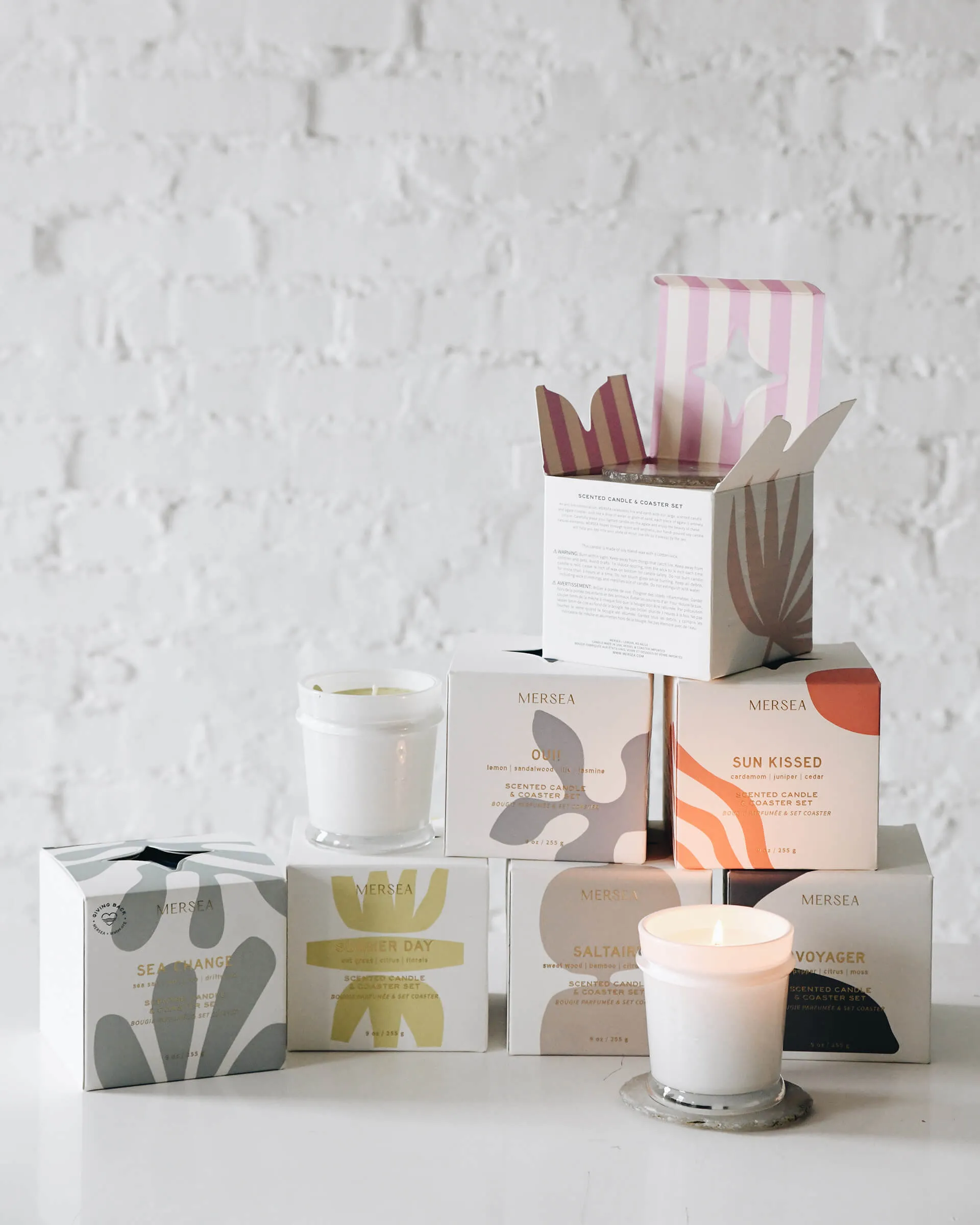 OUI! Boxed Candle & Coaster