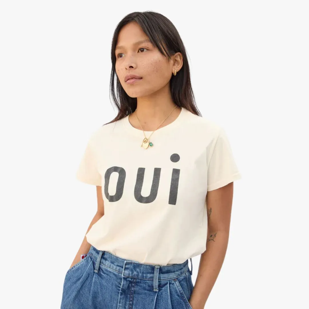 Oui Classic Tee (Cream + Black)