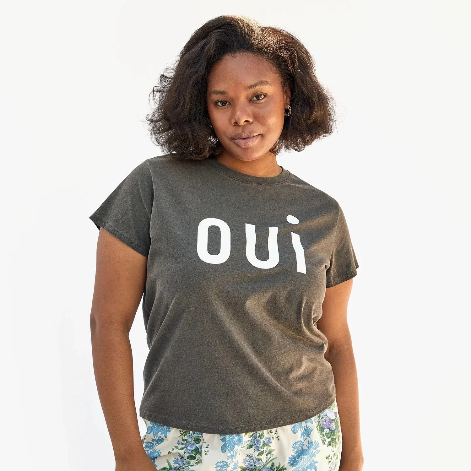 Oui Classic Tee (Faded Black)