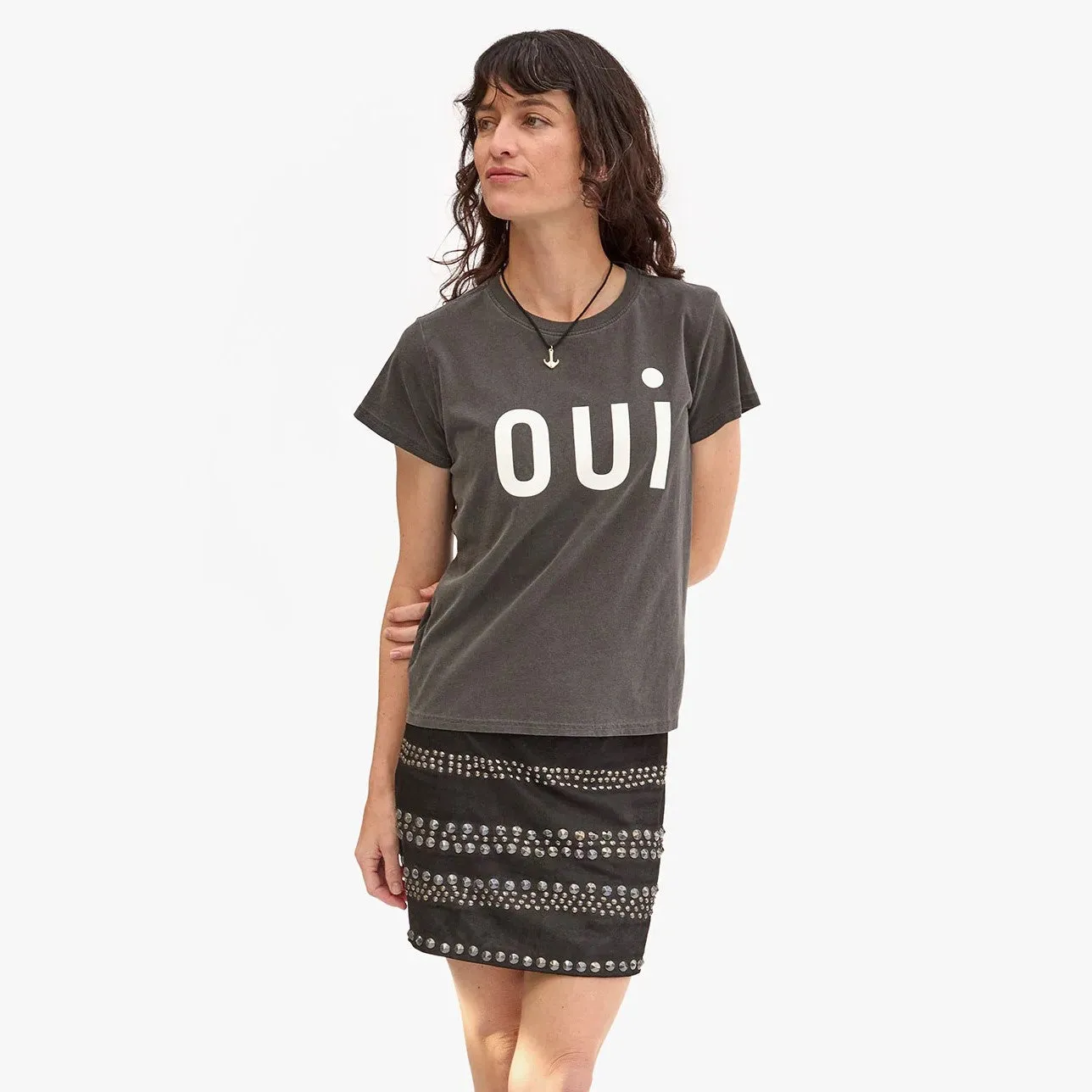 Oui Classic Tee (Faded Black)