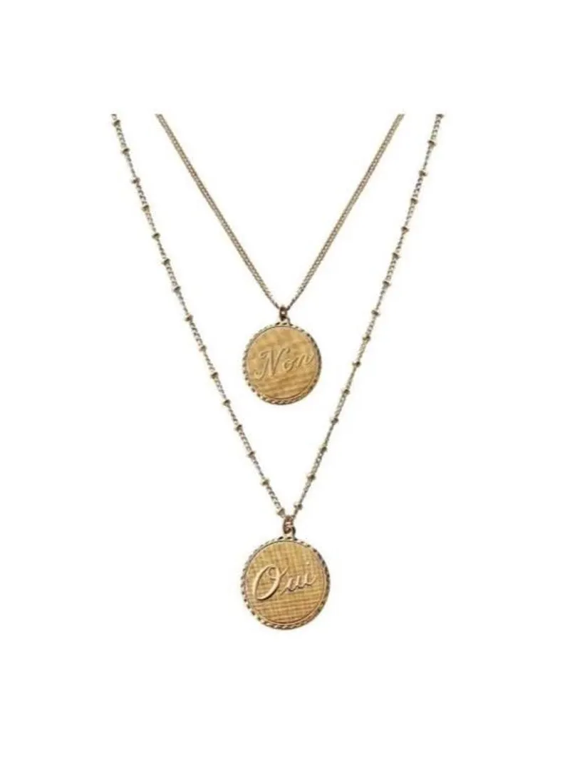 OUI ET Non Disc Necklace