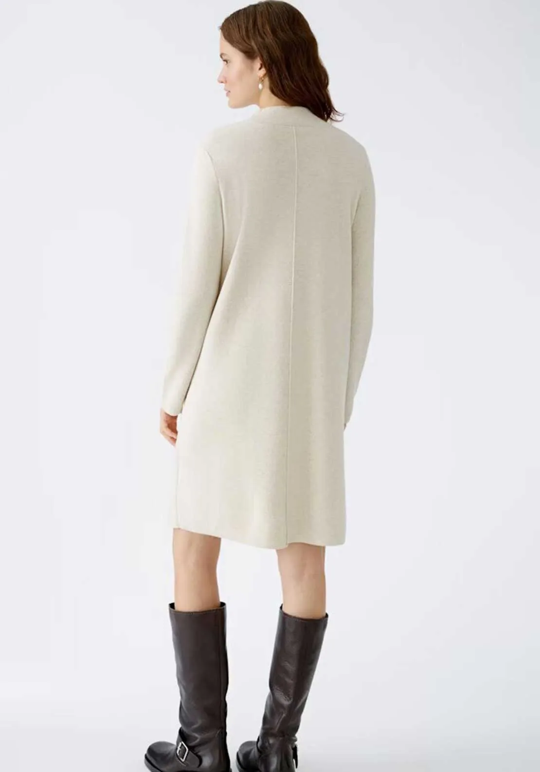 Oui Knitted Jumper Dress, Light Beige