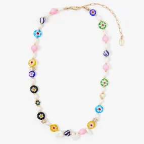 Oui Multi Flower Strand Necklace (Multi)