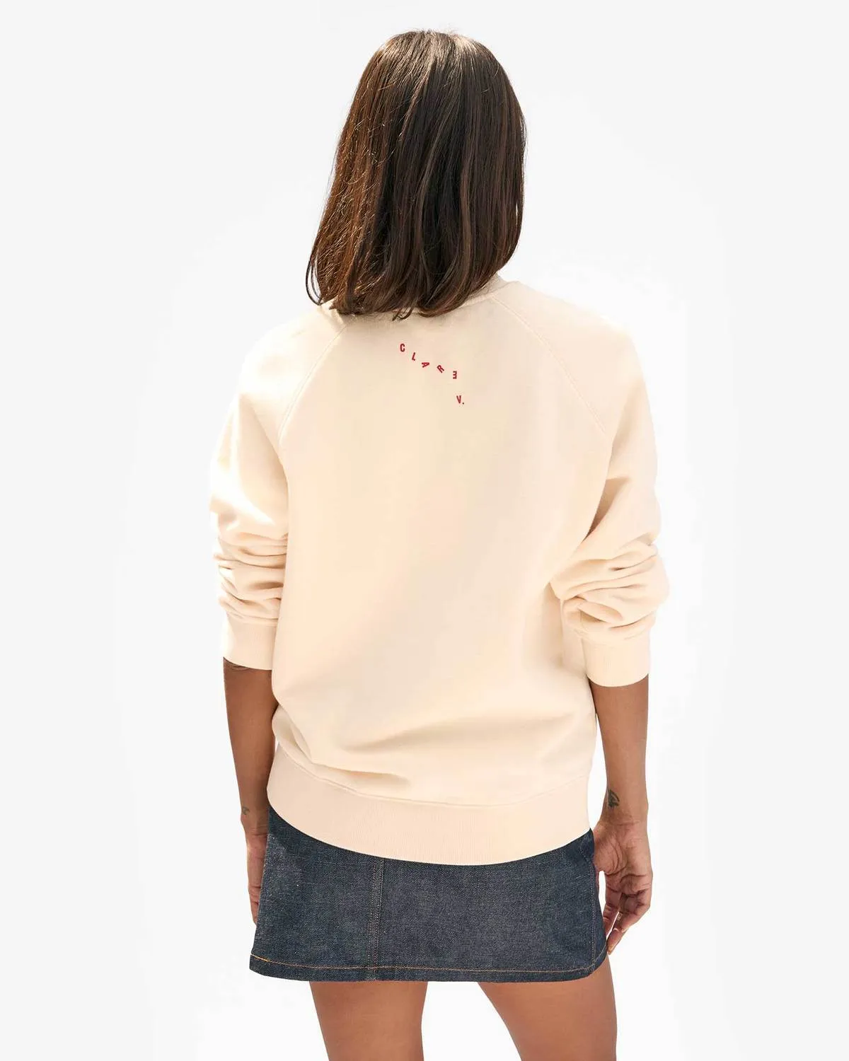 Oui Sweatshirt - Cream/Bright Poppy Oui