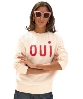 Oui Sweatshirt - Cream/Bright Poppy Oui