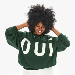 Oui Sweatshirt (Forest + Cream)