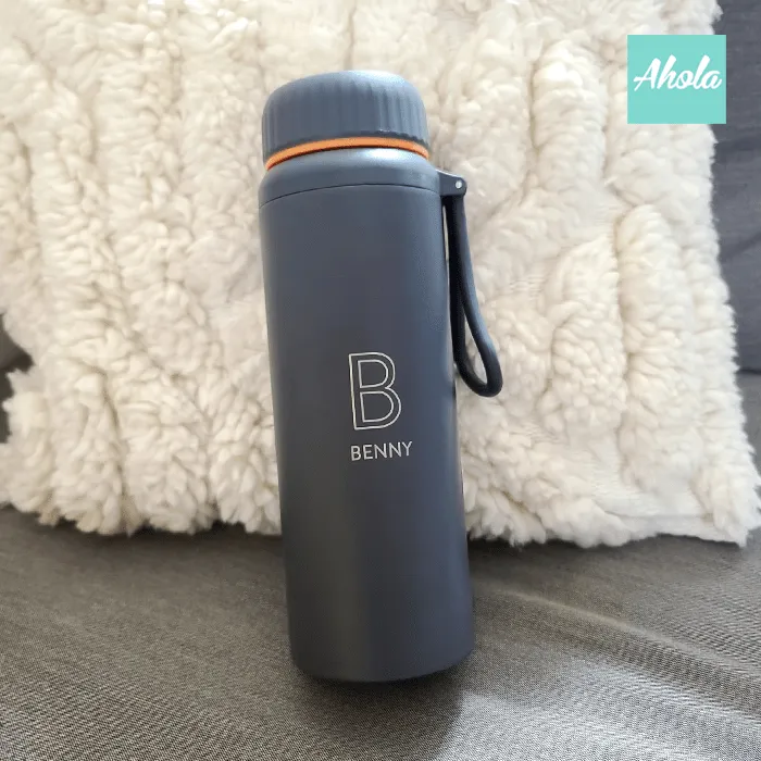 【Outline】800ML Engraved Name Stainless Steel Hot or Cold Bottle With Handle 刻名不鏽鋼可手挽保冷/保温樽