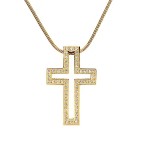 PT098G B.Tiff Lumière Cross 18K Gold Plated Stainless Steel Pendant