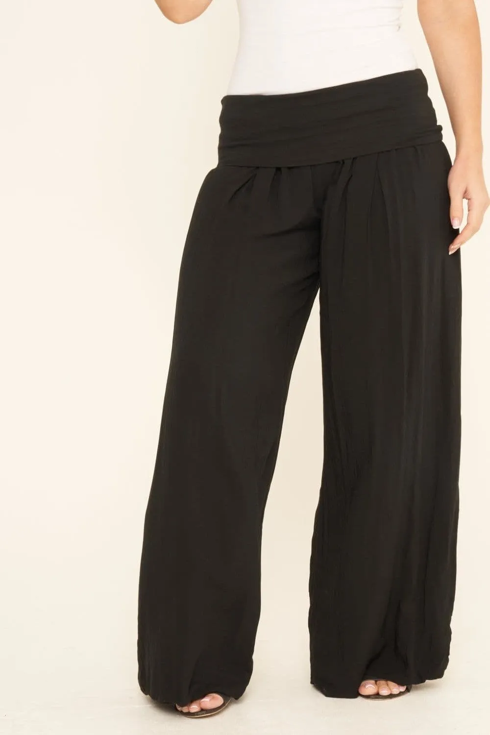 PUFFBALL LINED COTTON TROUSERS BLACK EXTRA LARGE