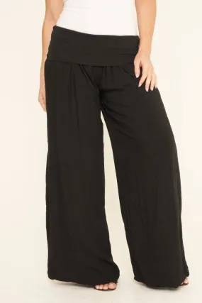 PUFFBALL LINED COTTON TROUSERS BLACK EXTRA LARGE