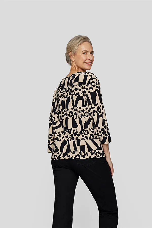 Rabe & LecomteANIMAL PRINT 3/4 SLEEVED T-SHIRT