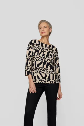 Rabe & LecomteANIMAL PRINT 3/4 SLEEVED T-SHIRT