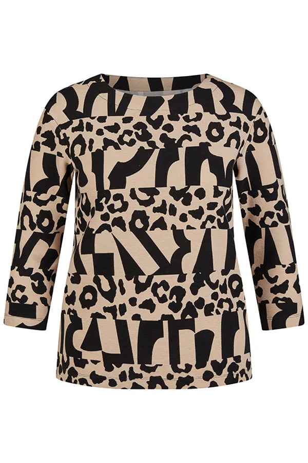 Rabe & LecomteANIMAL PRINT 3/4 SLEEVED T-SHIRT