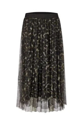 Rabe & LecomteANIMAL PRINT PLEATED TULLE SKIRT