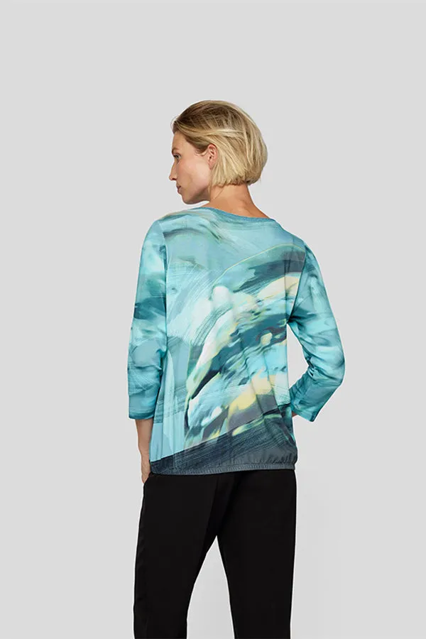 Rabe & LecomteAQUA ABSTRACT WATERCOLOR PRINT T-SHIRT