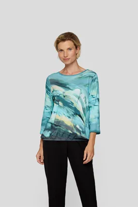 Rabe & LecomteAQUA ABSTRACT WATERCOLOR PRINT T-SHIRT