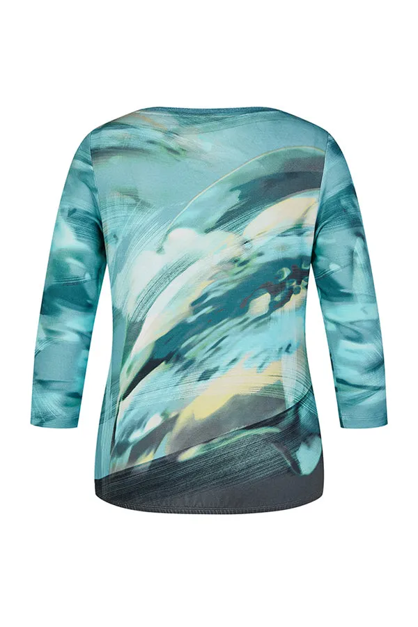 Rabe & LecomteAQUA ABSTRACT WATERCOLOR PRINT T-SHIRT