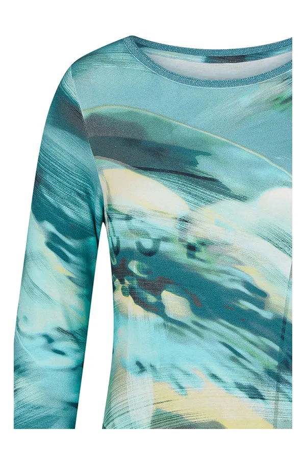 Rabe & LecomteAQUA ABSTRACT WATERCOLOR PRINT T-SHIRT