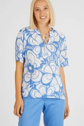 Rabe & LecomteAZURE FLORAL PRINT BLOUSE