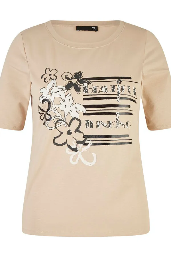 Rabe & LecomteBEIGE FLORAL PRINT T-SHIRT