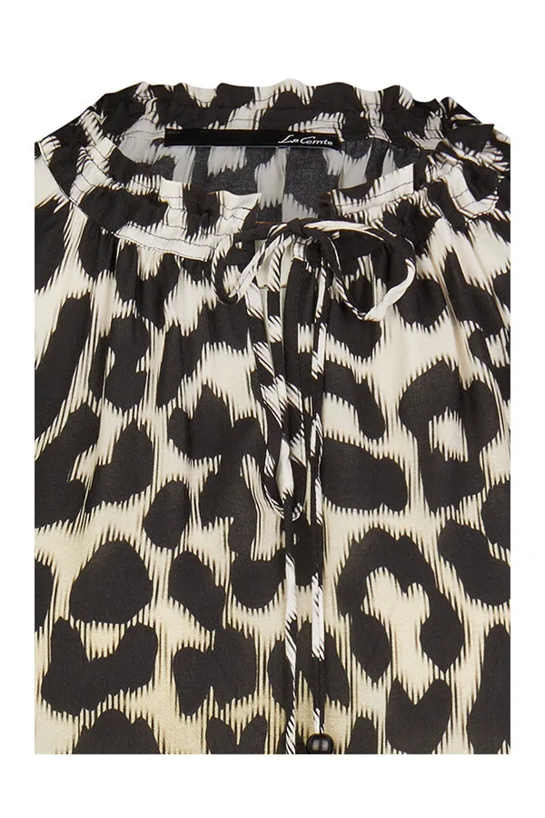 Rabe & LecomteBLACK ANIMAL PRINT BLOUSE