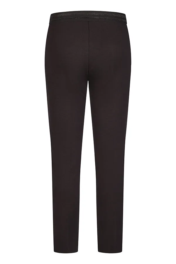 Rabe & LecomteBLACK CONTRASTING ELASTIC WAISTBAND BASIC TROUSER