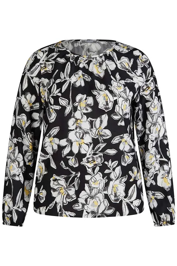 Rabe & LecomteBLACK FLORAL PRINT BLOUSE