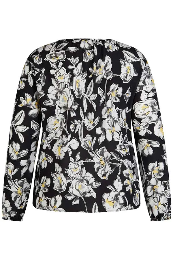 Rabe & LecomteBLACK FLORAL PRINT BLOUSE