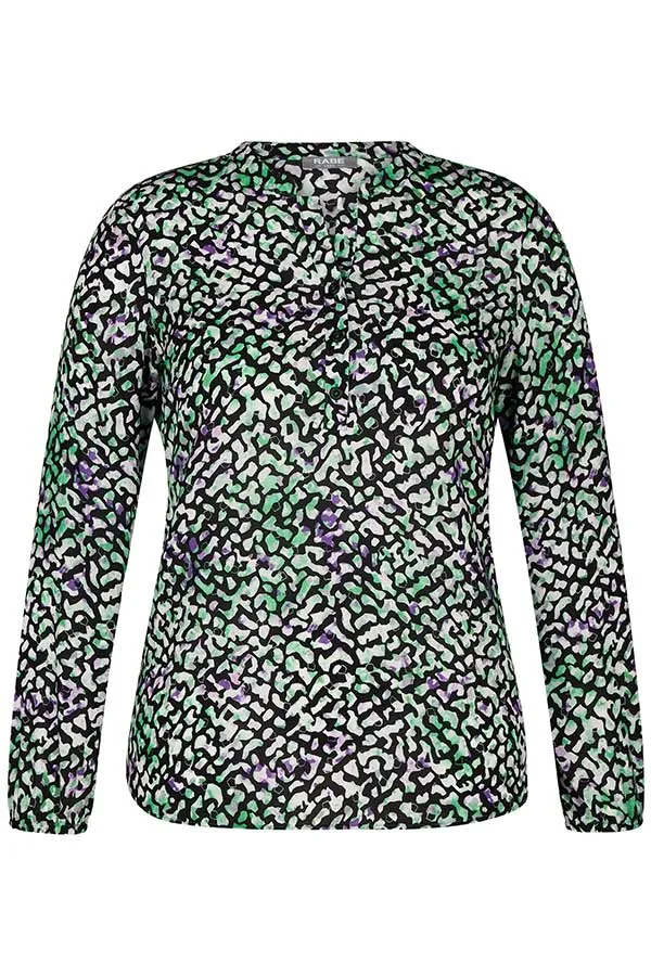 Rabe & LecomteBLACK GREEN ABSTRACT PRINT BLOUSE