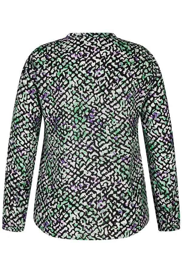 Rabe & LecomteBLACK GREEN ABSTRACT PRINT BLOUSE