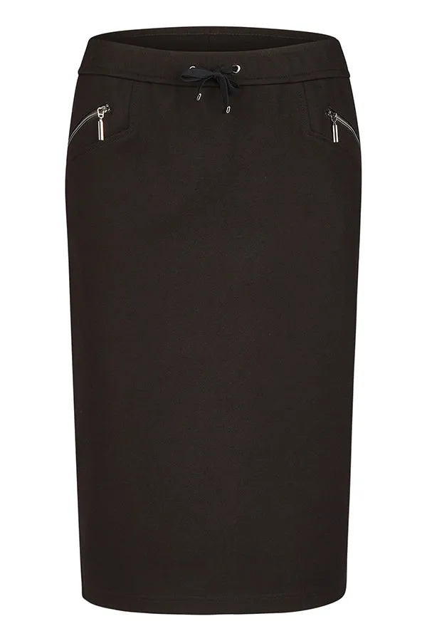 Rabe & LecomteBLACK ZIPPED POCKET BASIC SKIRT