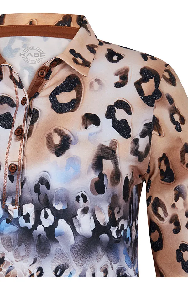 Rabe & LecomteBLUE ANIMAL PRINT POLO T-SHIRT