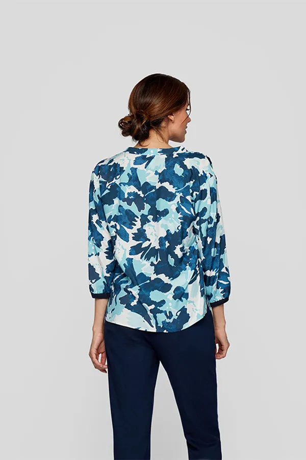 Rabe & LecomteBLUE FLORAL PRINT BLOUSE